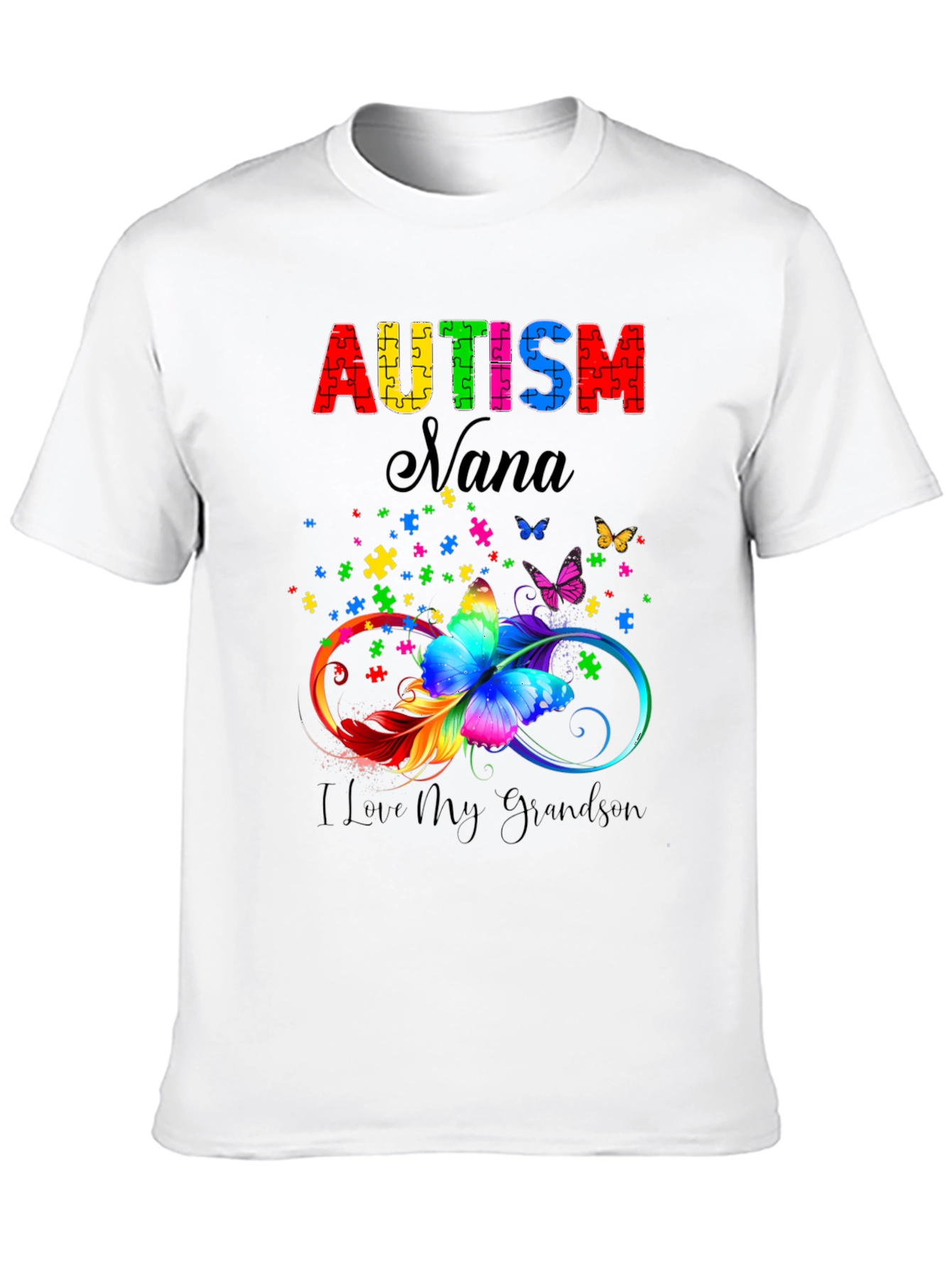 Autism Nana T-Shirt - I Love My Grandson