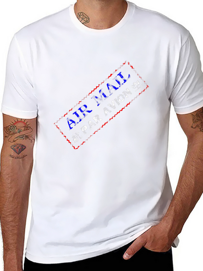 Air Mail Par Avion Graphic Black T-Shirt