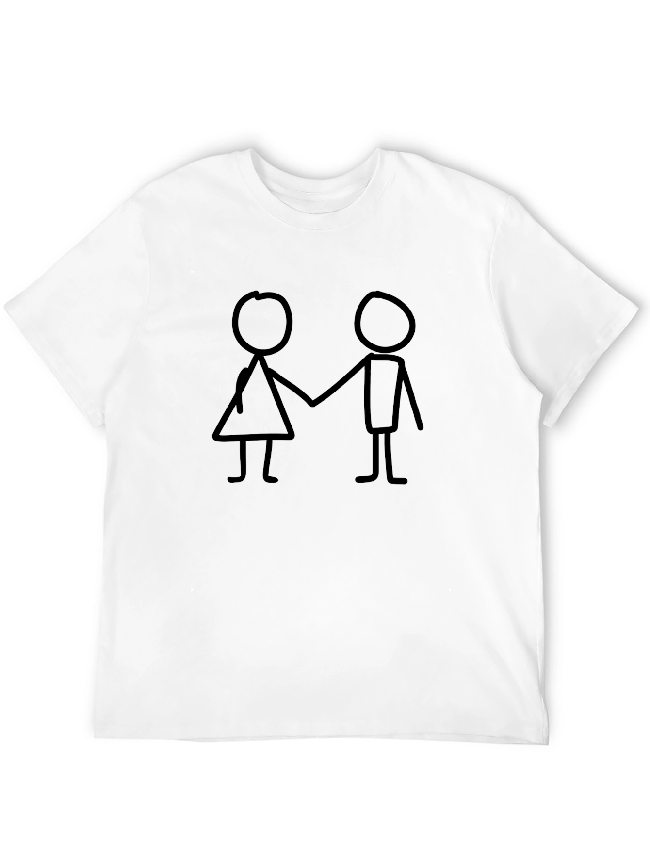 Stick Figure Couple Black T-Shirt