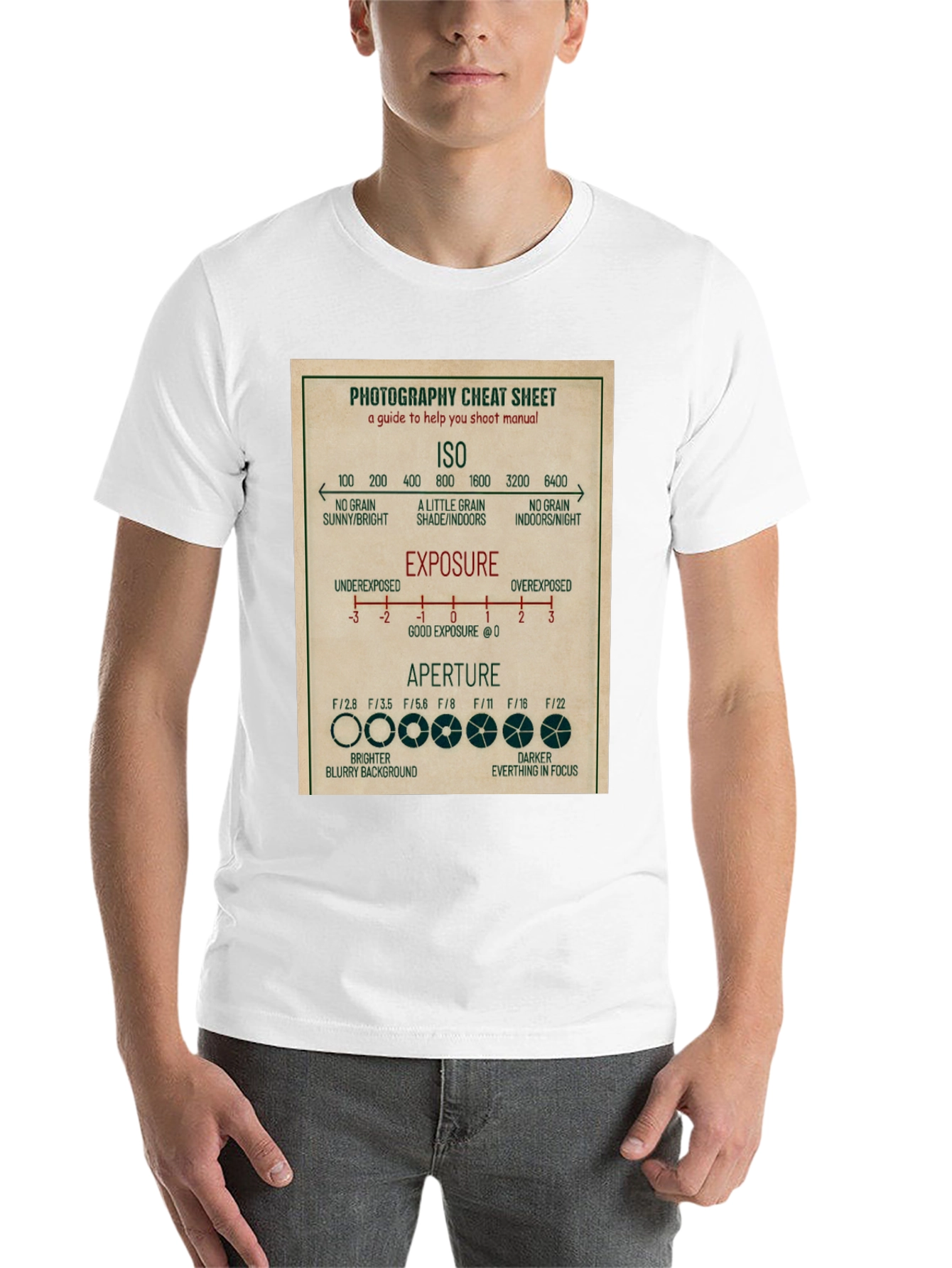 Photography Cheat Sheet T-Shirt - Camera Settings Guide Tee