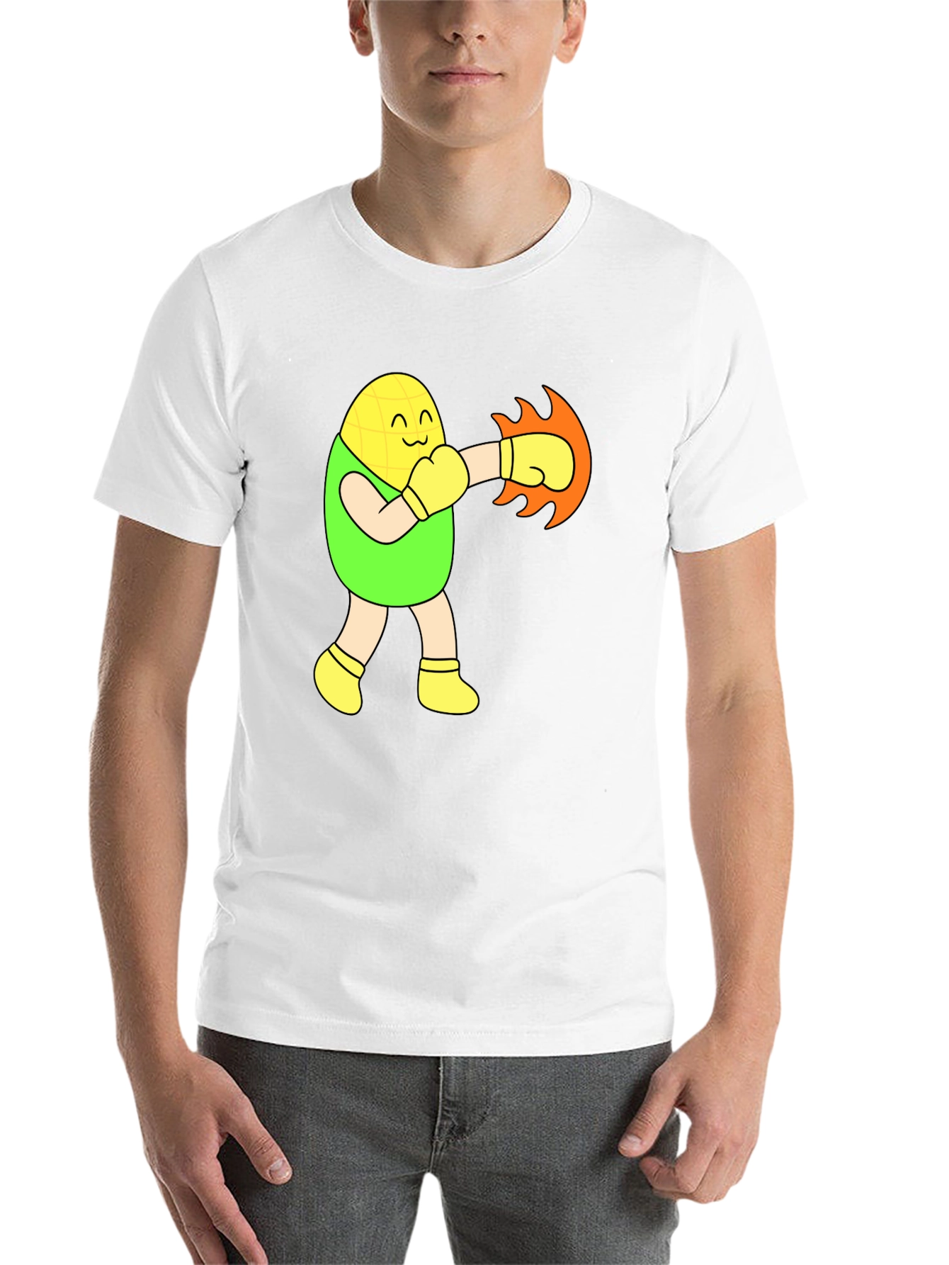 Funny Corn Boxer Black T-Shirt
