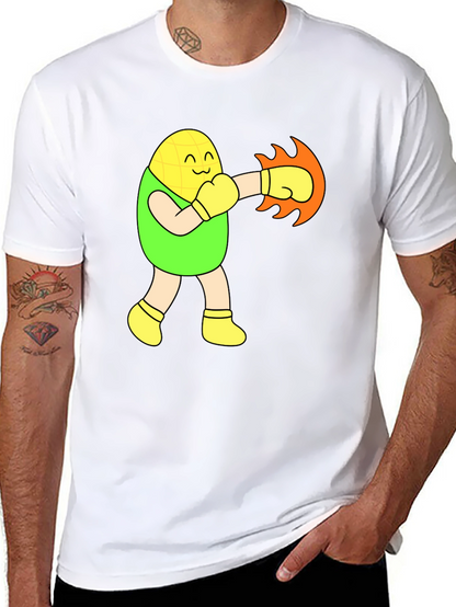 Funny Corn Boxer Black T-Shirt