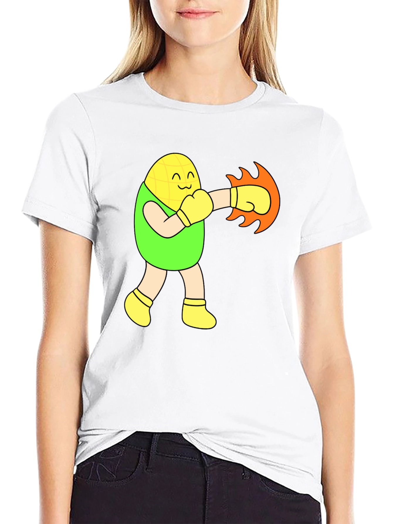 Funny Corn Boxer Black T-Shirt