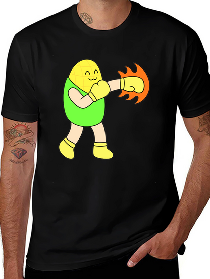 Funny Corn Boxer Black T-Shirt