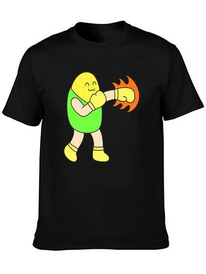 Funny Corn Boxer Black T-Shirt