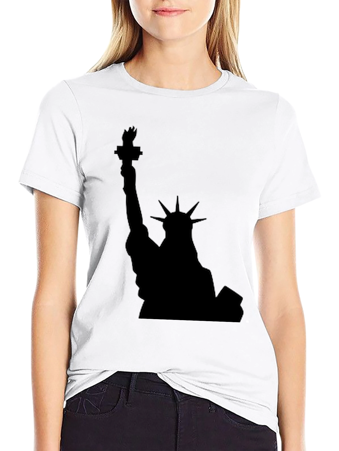 Statue of Liberty Black Graphic Tee - Patriotic Style