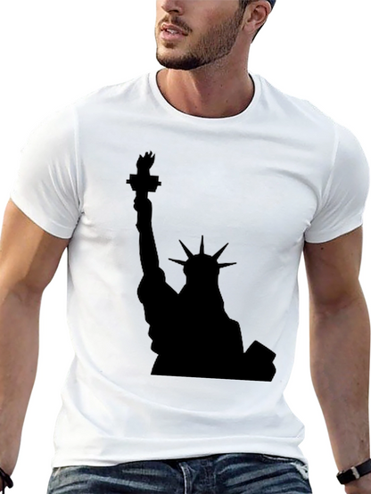 Statue of Liberty Black Graphic Tee - Patriotic Style