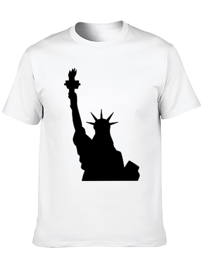 Statue of Liberty Black Graphic Tee - Patriotic Style