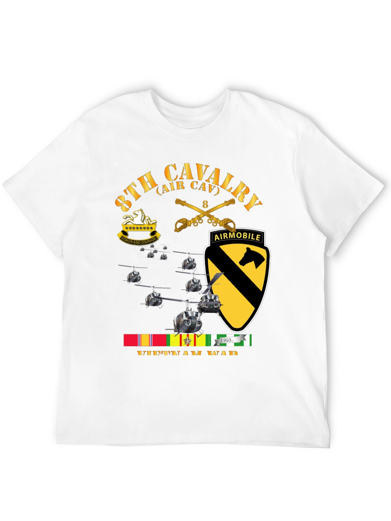8th Cavalry Vietnam War T-Shirt Air Mobile Tee