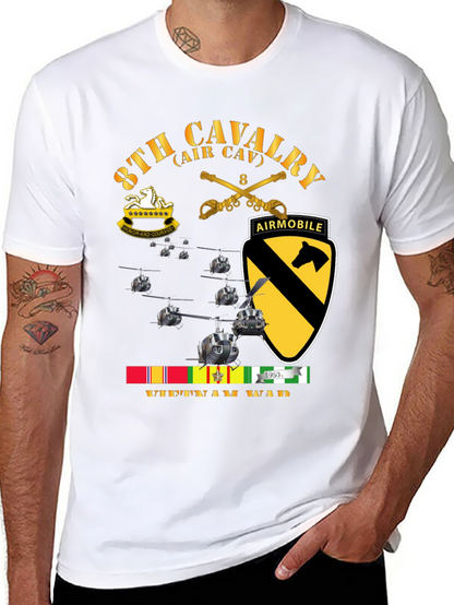 8th Cavalry Vietnam War T-Shirt Air Mobile Tee