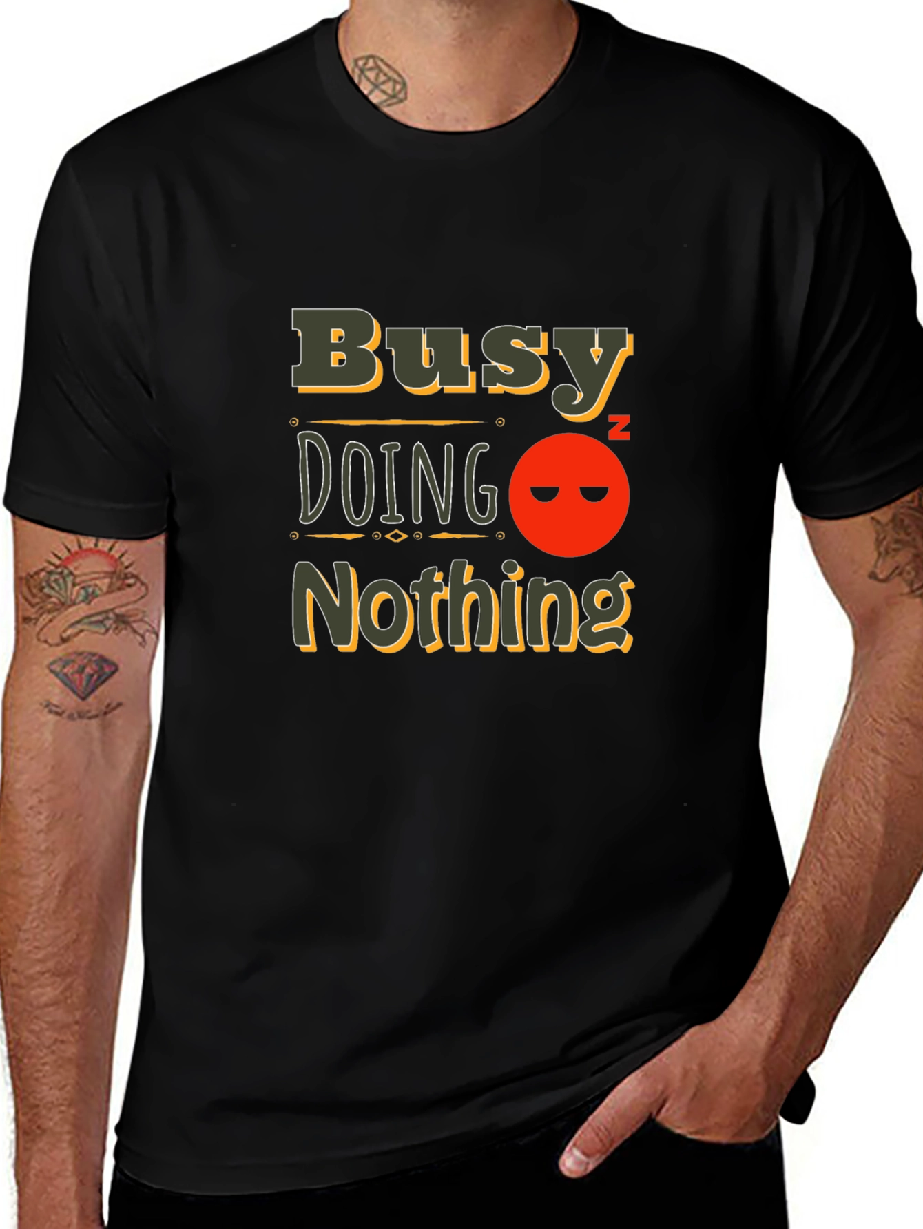 Busy Doing Nothing Black T-Shirt