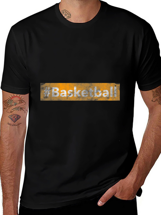 Basketball Hashtag Graphic Tee - Trendy Casual Top
