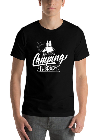 Camping Therapy Black T-Shirt