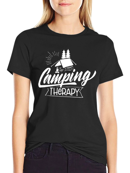 Camping Therapy Black T-Shirt