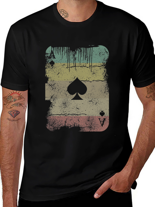 Ace of Spades Retro Graphic Tee - Mens Black T-Shirt