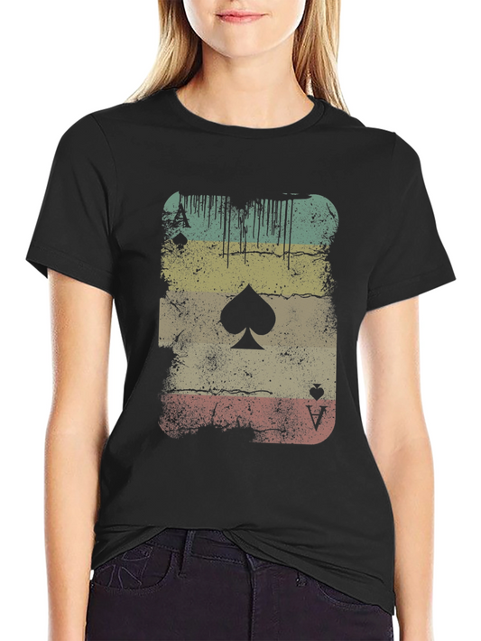 Ace of Spades Retro Graphic Tee - Mens Black T-Shirt