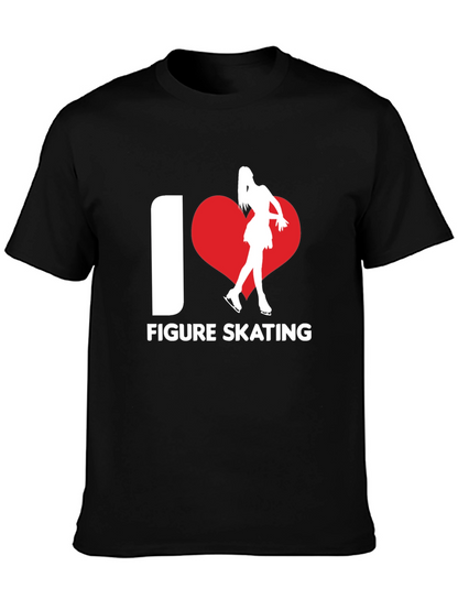 I Heart Figure Skating T-Shirt Black Cotton