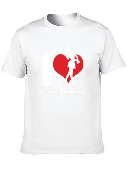 I Heart Figure Skating T-Shirt Black Cotton