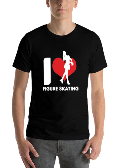 I Heart Figure Skating T-Shirt Black Cotton