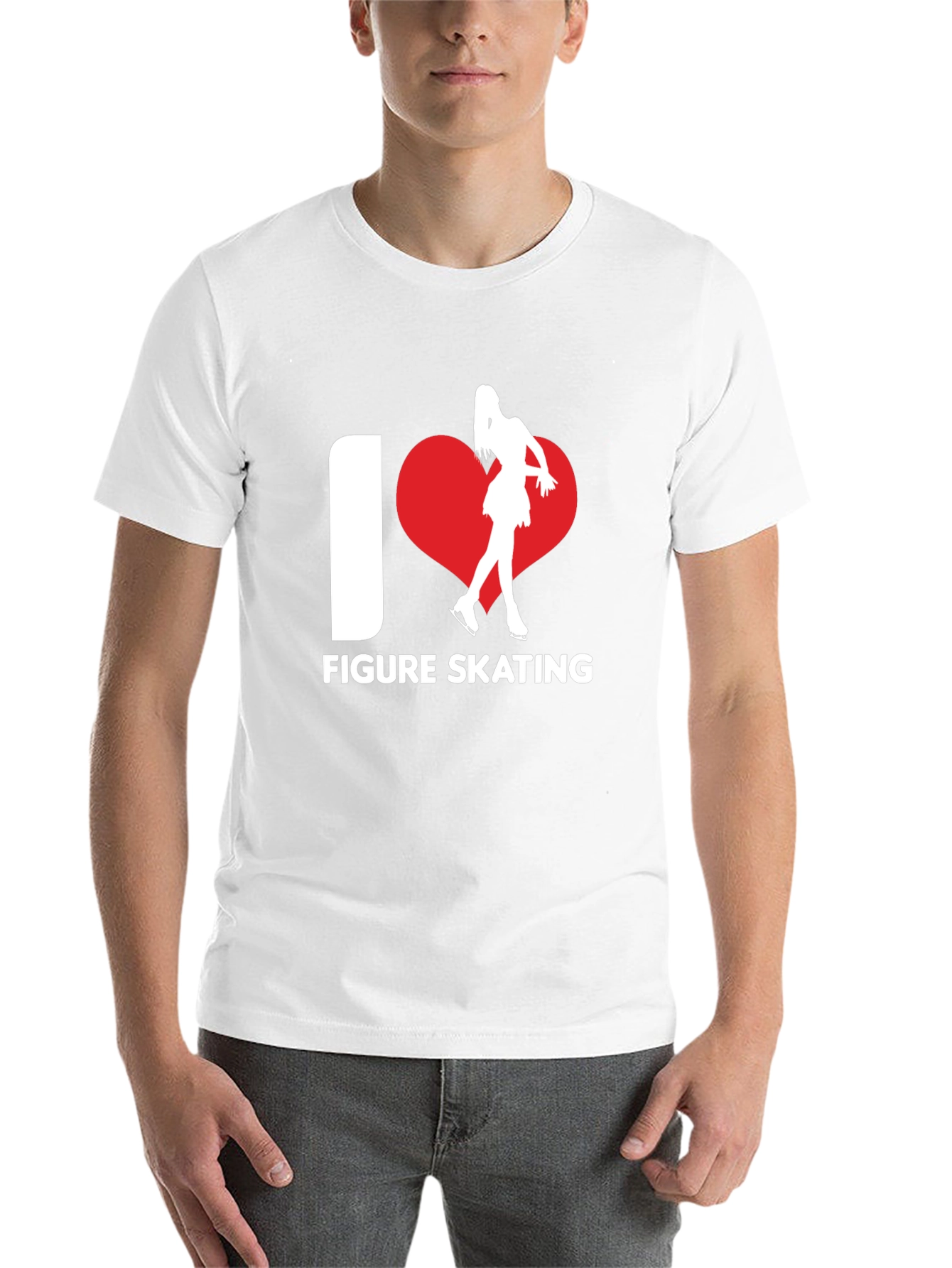 I Heart Figure Skating T-Shirt Black Cotton