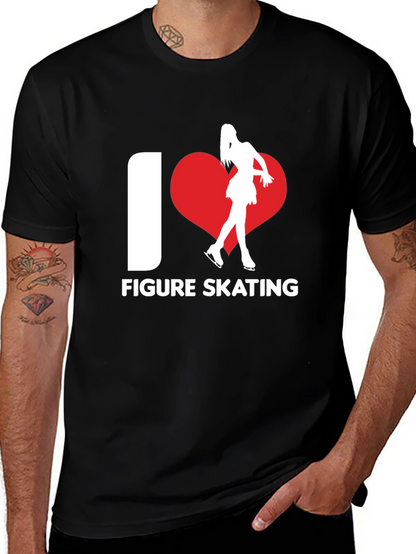 I Heart Figure Skating T-Shirt Black Cotton