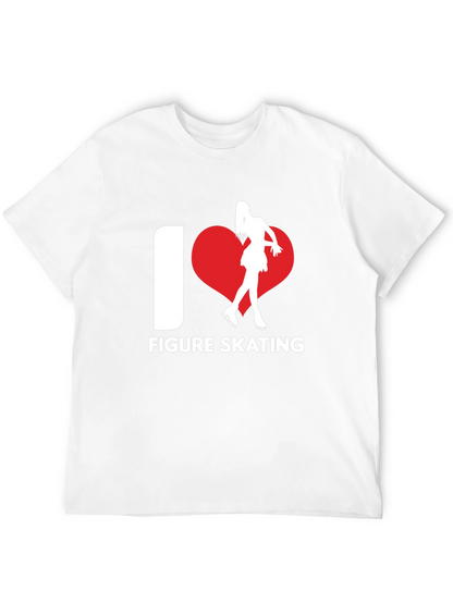 I Heart Figure Skating T-Shirt Black Cotton