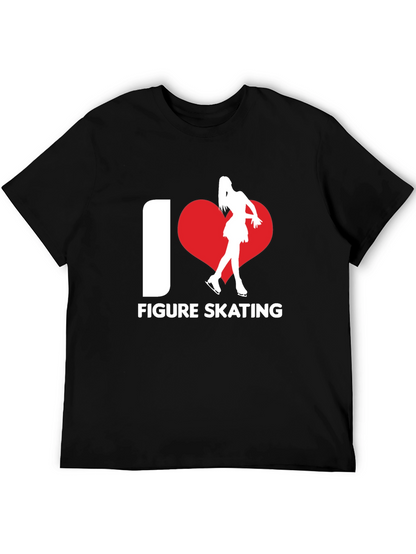 I Heart Figure Skating T-Shirt Black Cotton