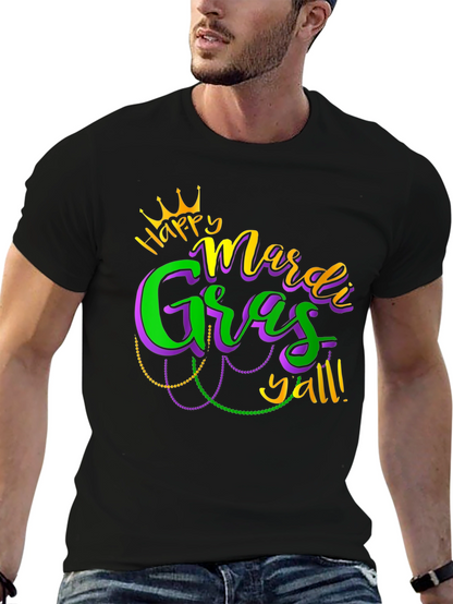 Mardi Gras Yall Graphic Tee - Black