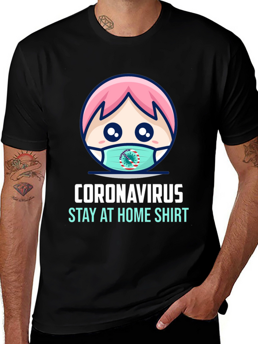 Stay At Home Shirt - Coronavirus Cartoon Tee