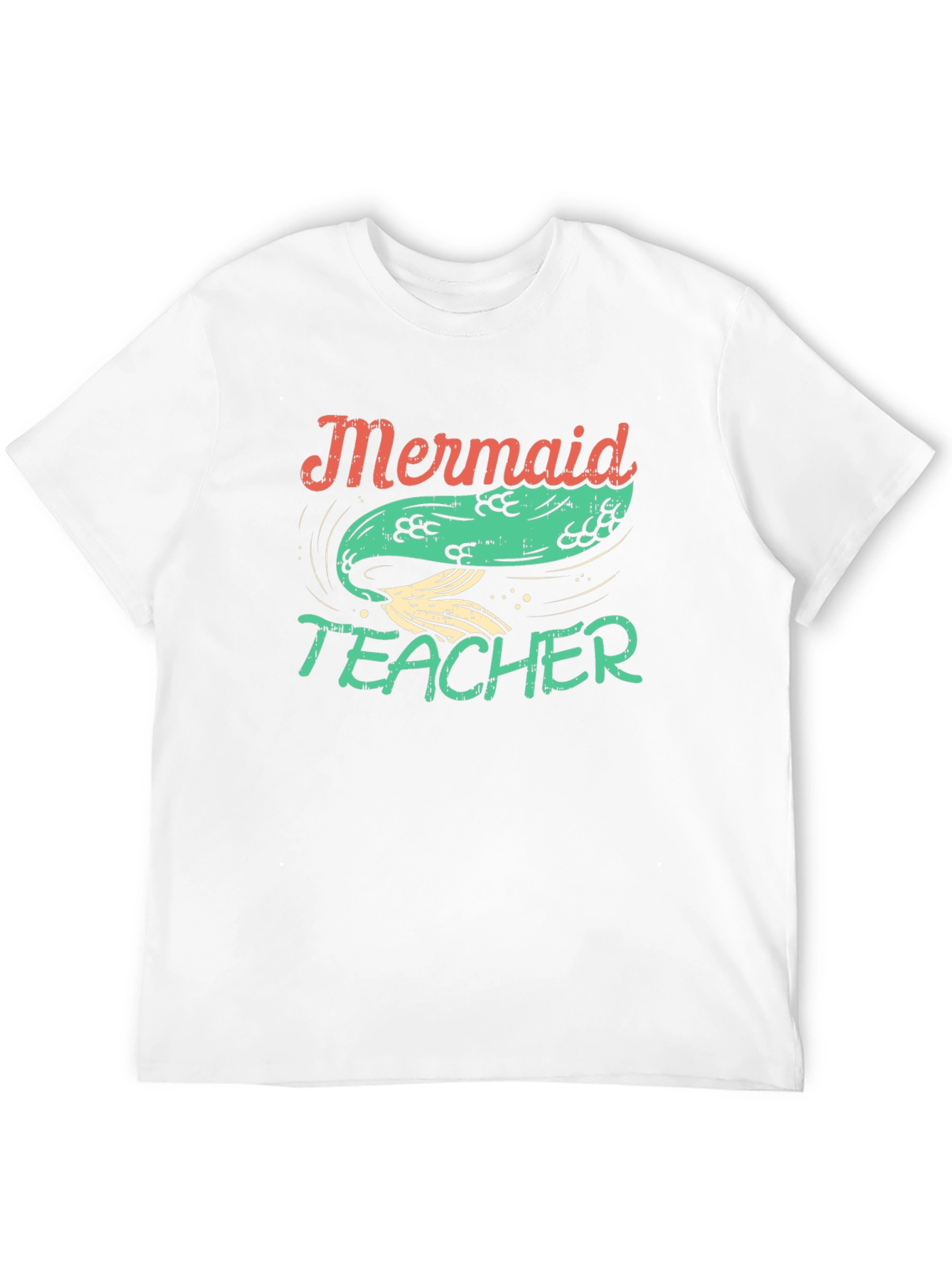 Mermaid Teacher Graphic Tee - Black Cotton T-Shirt