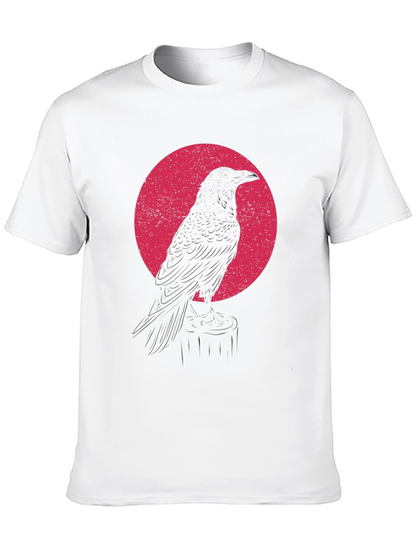 Raven Silhouette Graphic T-Shirt - Black