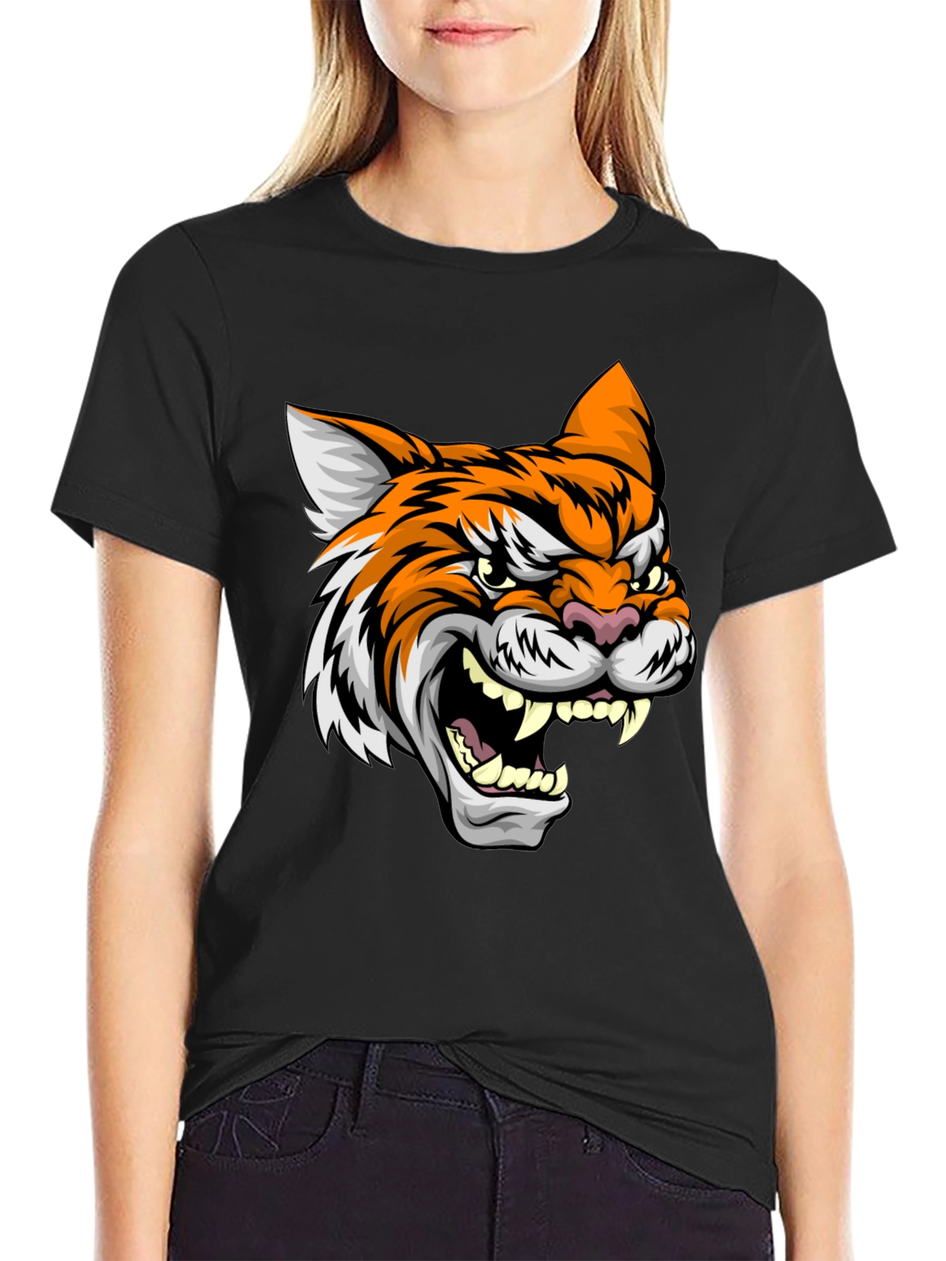 Roaring Tiger Graphic Tee - Black