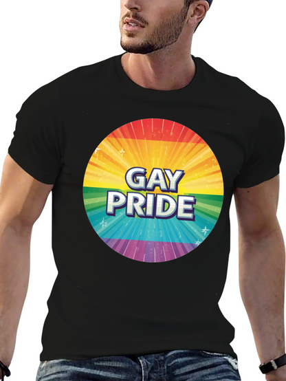Gay Pride Rainbow Graphic Tee - Black