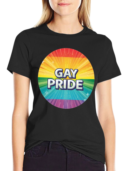 Gay Pride Rainbow Graphic Tee - Black