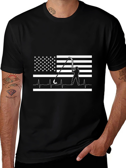 American Fishing Heartbeat T-Shirt