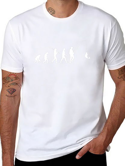 Evolution of Fishing Black T-Shirt