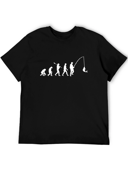 Evolution of Fishing Black T-Shirt