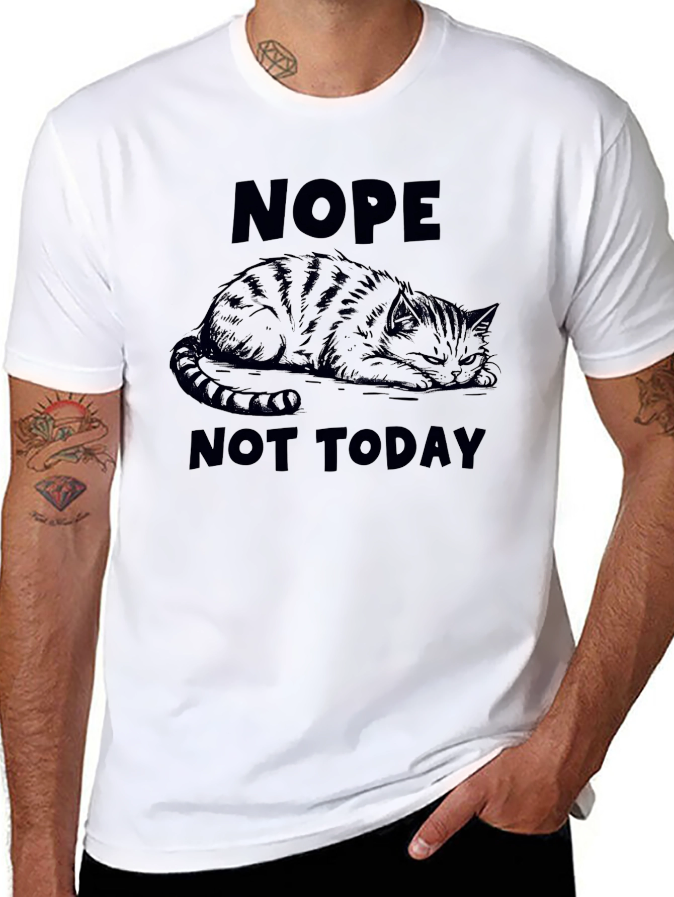 Nope Not Today Cat Graphic Tee