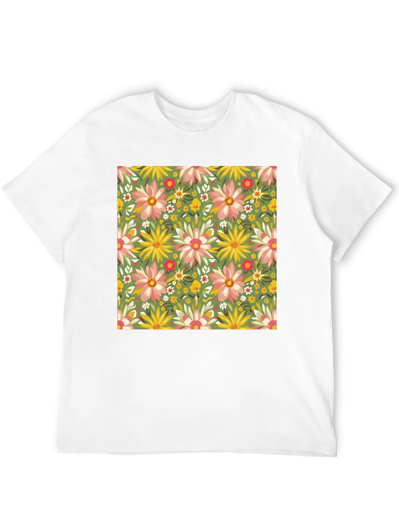 Floral Print Crew Neck T-Shirt