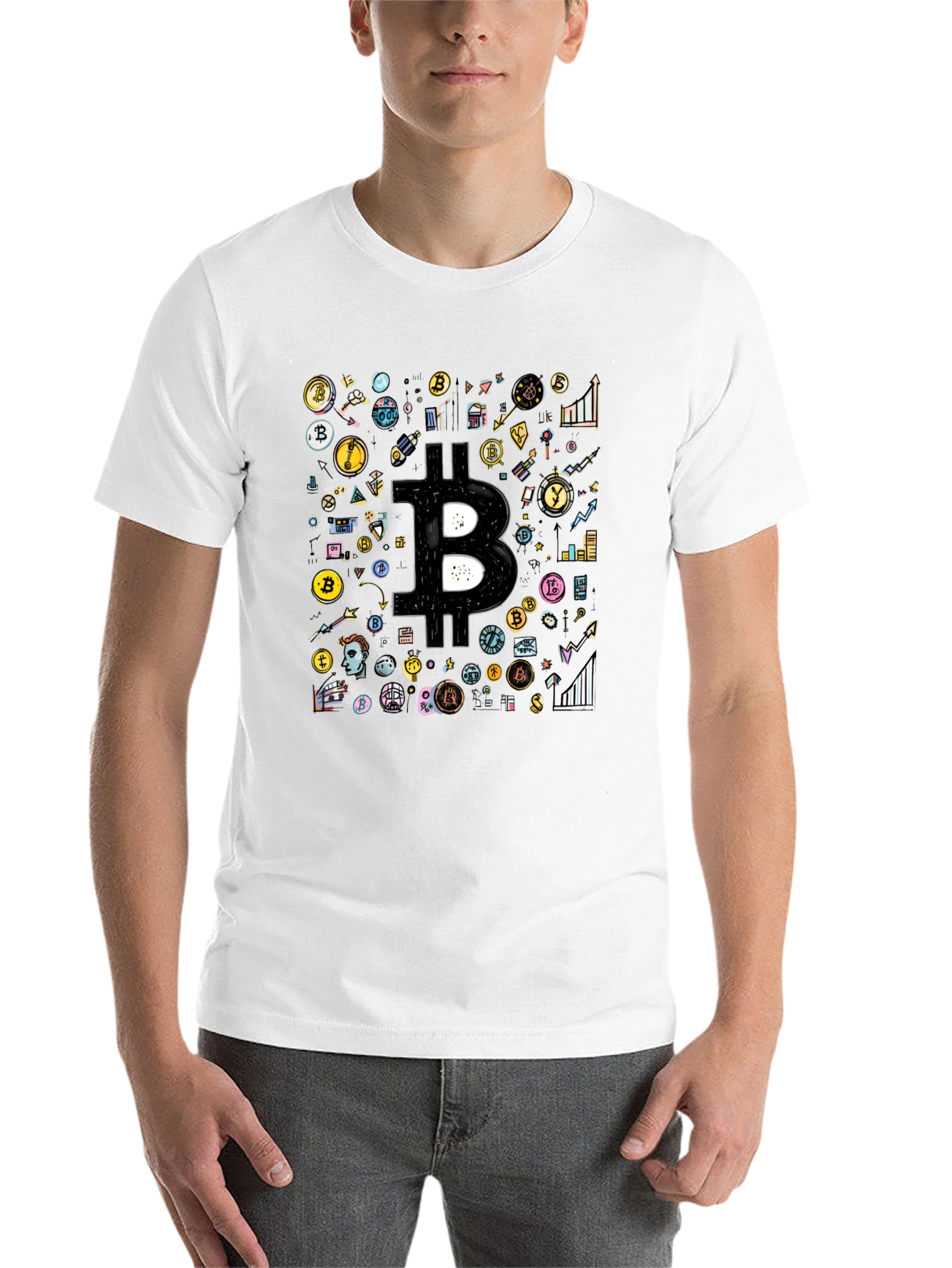 Bitcoin Crypto Black T-Shirt Cool Design