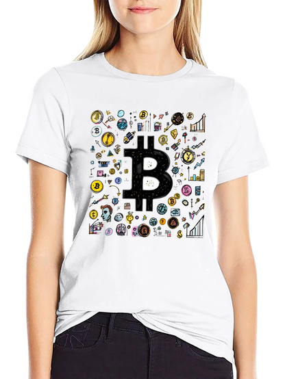Bitcoin Crypto Black T-Shirt Cool Design
