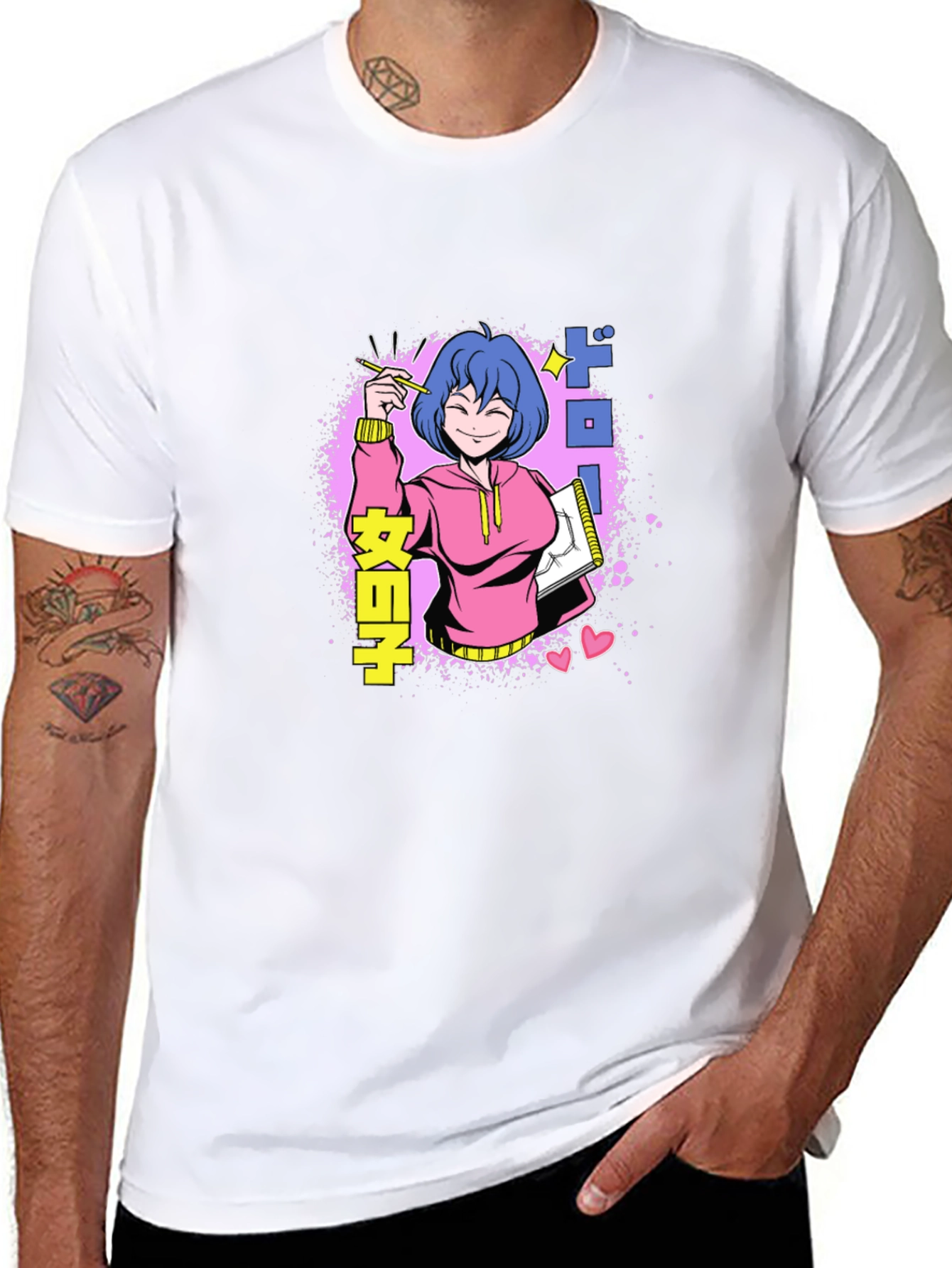 Anime Girl Drawing T-Shirt - Unique Graphic Tee
