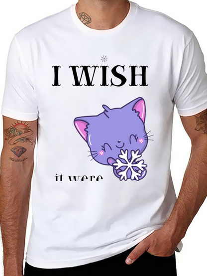 Cute Kawaii Cat Snowflake Graphic T-Shirt
