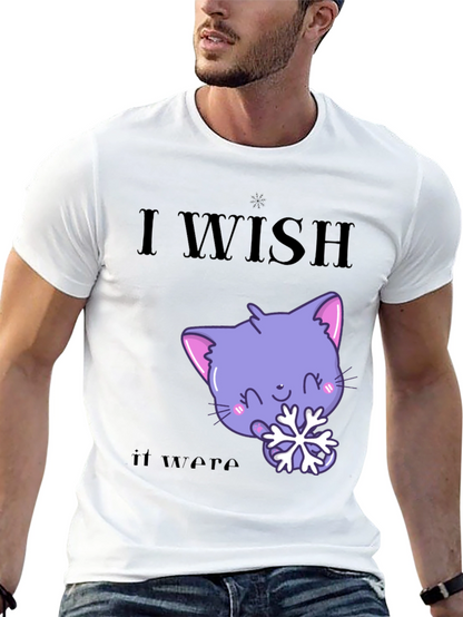 Cute Kawaii Cat Snowflake Graphic T-Shirt
