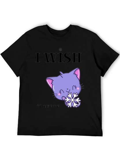 Cute Kawaii Cat Snowflake Graphic T-Shirt