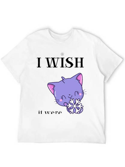 Cute Kawaii Cat Snowflake Graphic T-Shirt