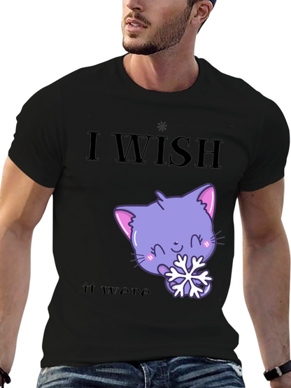 Cute Kawaii Cat Snowflake Graphic T-Shirt