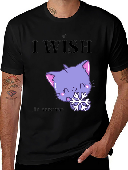Cute Kawaii Cat Snowflake Graphic T-Shirt
