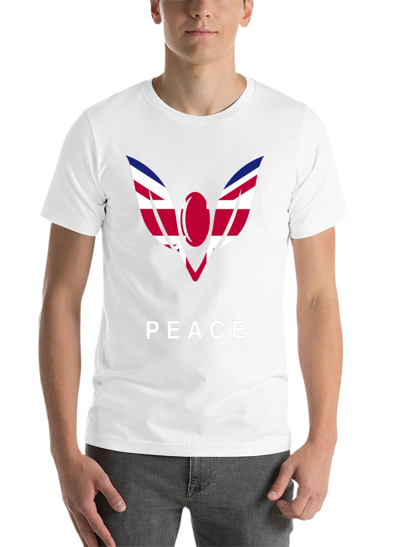 Peace Graphic Tee - Union Jack Angel Wings