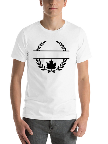 Maple Leaf Wreath Graphic Tee - Stylish Black T-Shirt